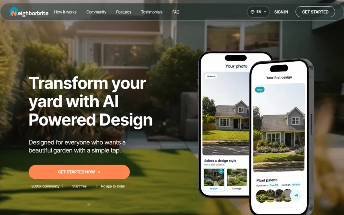 Neighborbrite — AI landscape design from a photo