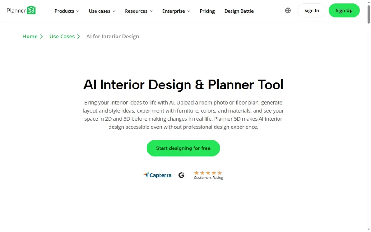Planner 5D — AI interior design and room planner tool