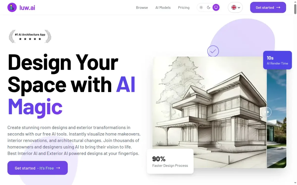 Luw.ai — AI interior and exterior design from sketches