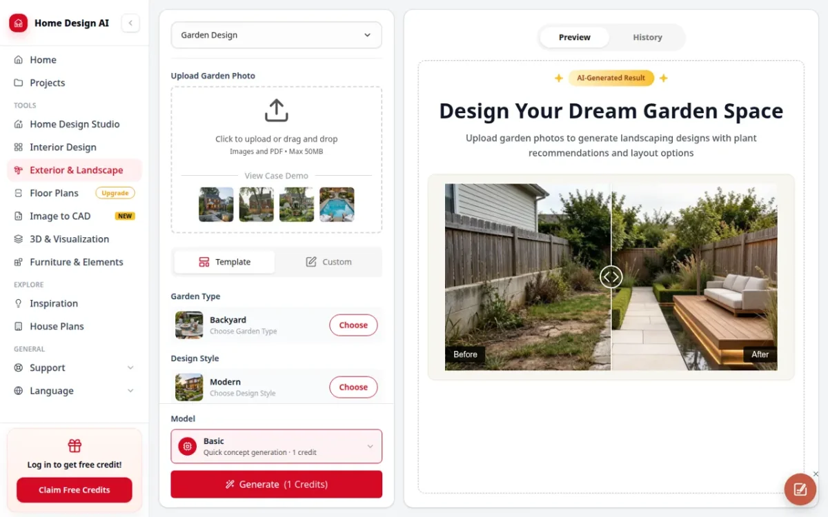 Home Design AI — garden design generator