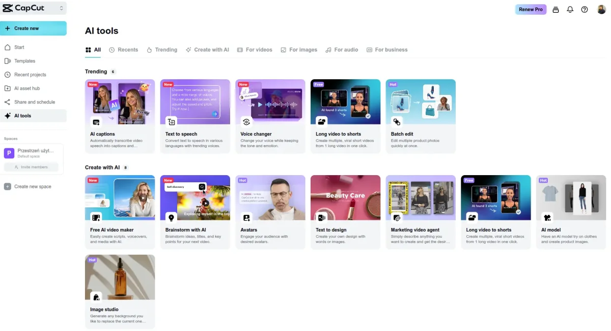 CapCut AI features