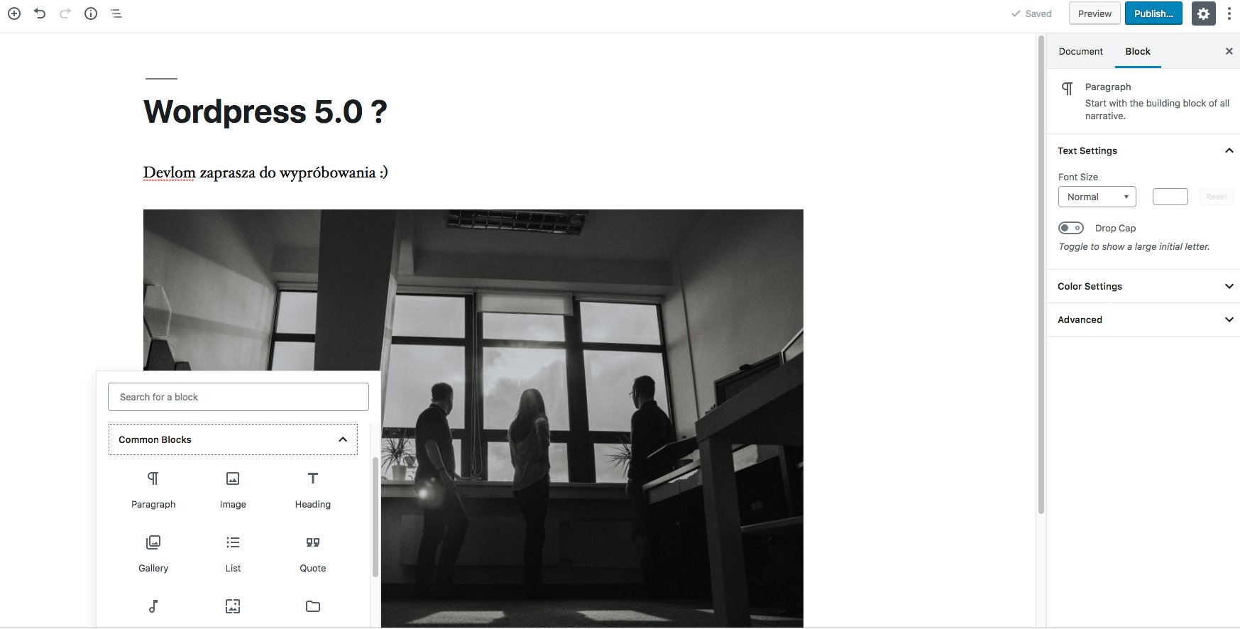 Wordpress 5.0
