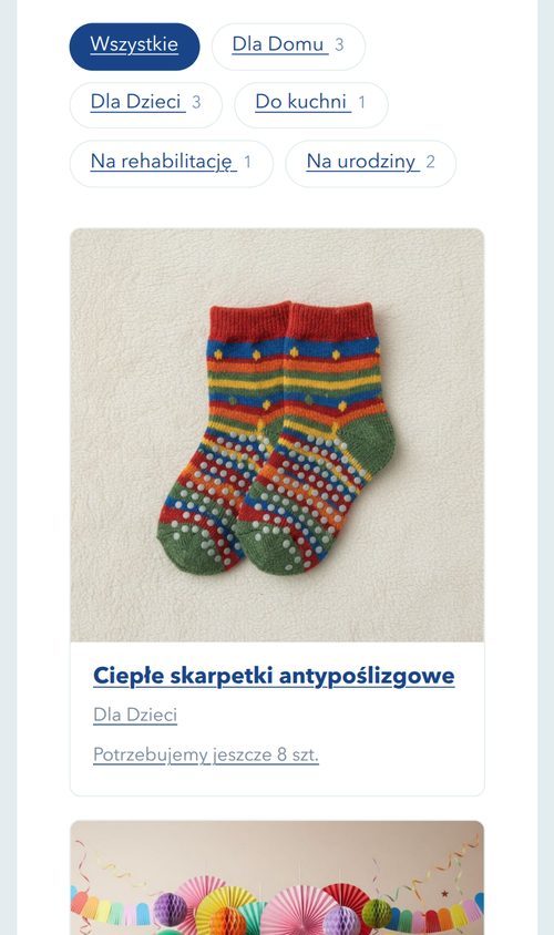 The gift list on a phone