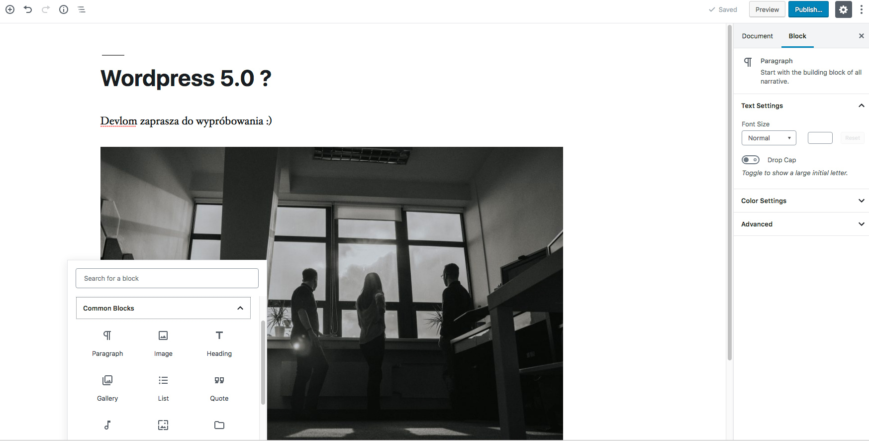 Wordpress 5.0